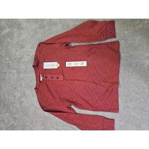 New Cat And Jack Boys Long Sleeve Shirt With Buttons Deep Red Size S 6/7